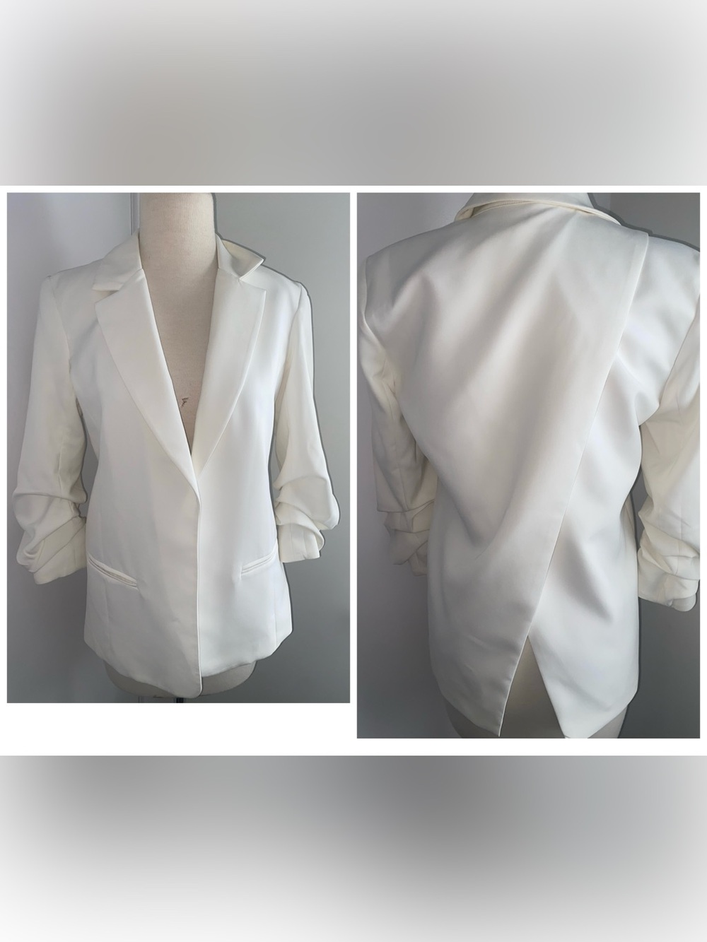 WILLOW & CLAY Women's White Open Panel Blazer  - Size S -EUC